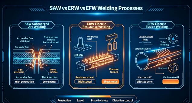 SAW vs ERW vs EFW Welding Process