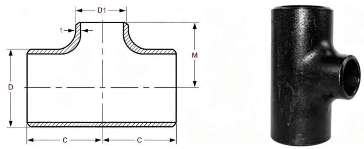 ASME B16.9 Reducing Tee Dimensions & Drawings - Hunan Standard Steel
